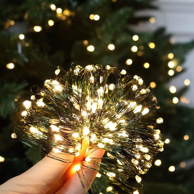 Merryle USB LED Lichterkette aus grünem Kupferdraht für Weihnachten, Hochzeit und Party - Bild 5