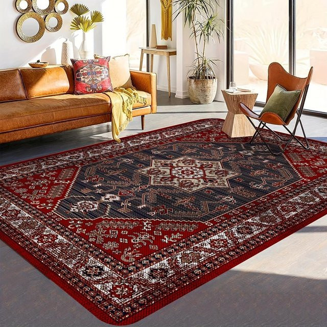 Wucifang Jewelry Vintage Boho Teppich in Multicolour, rutschfest und waschbar, B/T: 60 x 40 cm - Bild 1