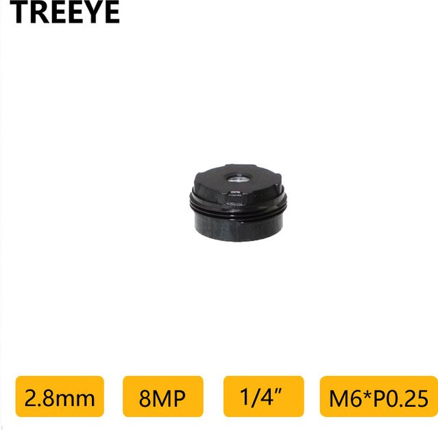TREEYE Handy-Objektiv mit 8,0 Megapixeln, 2,8 mm M6-Objektiv, 1/4 Zoll Sensor und 89 Grad Weitwinkel, Schwarz - Bild 1