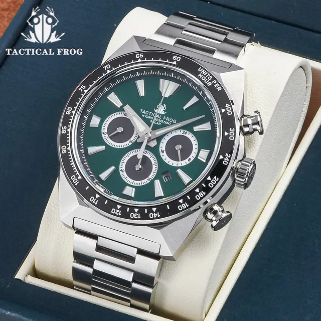 Tactical Frog Solar-Chronograph, Edelstahl, Schwarz, Herren - Bild 1