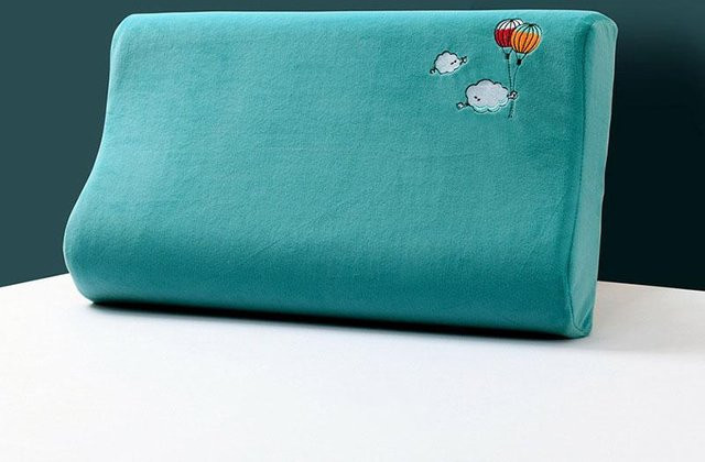 JMG Clothing Samt Kissenbezug mit Wellenform für Memory-Schaum Kissen, Türkis, B/H: 60 x 40 cm - Bild 1