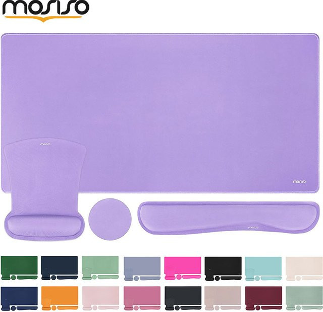 MOSISO Tastatur-Mauspad-Set in Purple mit ergonomischer Handballenauflage und Untersetzer - Bild 1
