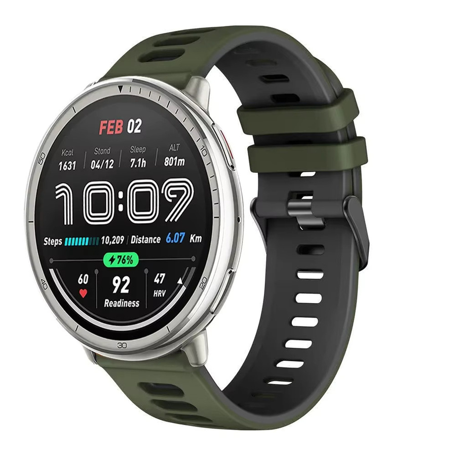 Amazfit Uhrenarmband Silikon, Schwarz, Unisex, 20mm 22mm - Bild 3