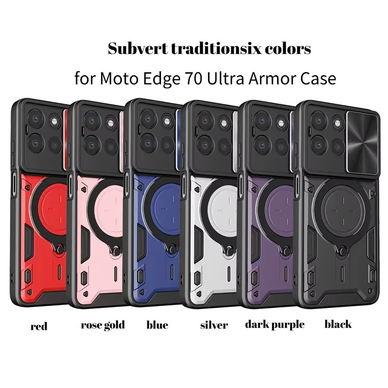 Robuste Armor Slide Lens Schutzhülle für Motorola Moto Signature Edge 70 Fusion Ultra 60 50 Neo Pro G57 G67 Power G86 G56 G15 in Silber - Bild 7