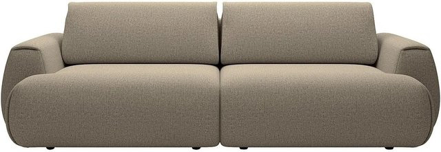 Vente-unique Schlafsofa Monelia in Taupe mit Chenille-Stoff und Schlaffunktion, Breite: 260 cm - Bild 1