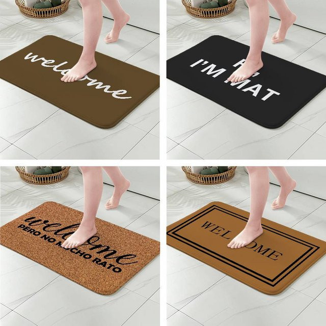 Saugfähige Bodenmatte von 52TOYS in Schwarz-Weiß, minimalistische Fußmatte für Badezimmer und Eingangsbereich, Rechteckig, B/T: 60 x 40 cm - Bild 1