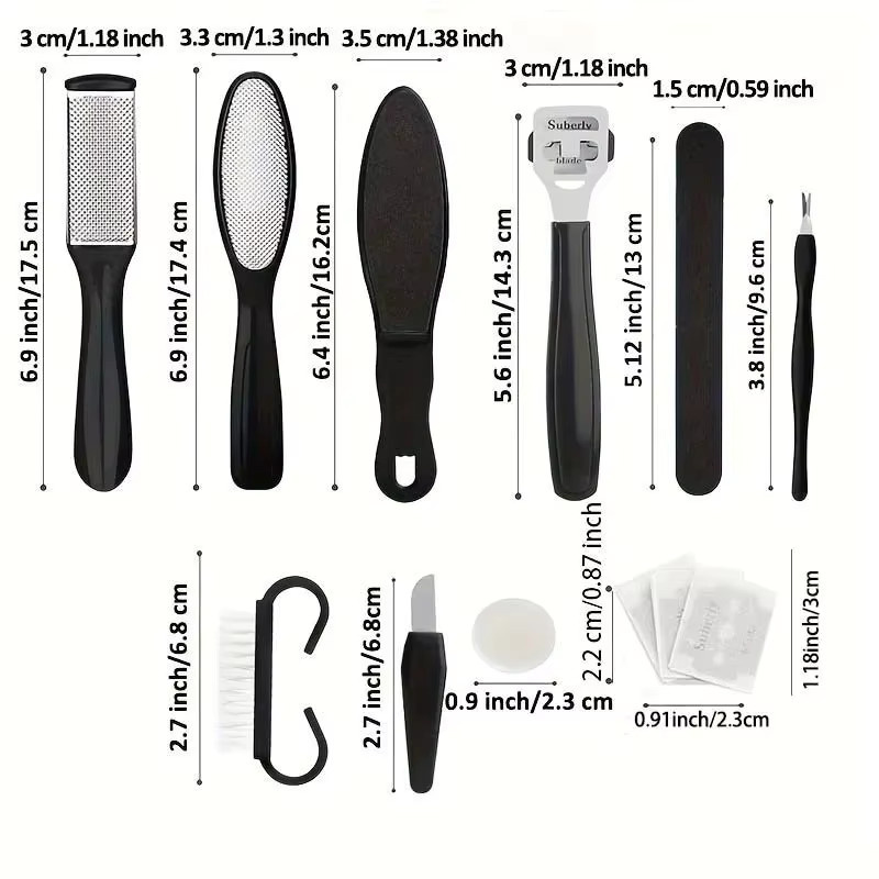 Fußreparaturset, Fußfeilen-Set 8/10 in 1, professionelles Nagelpflege-Set - Bild 1