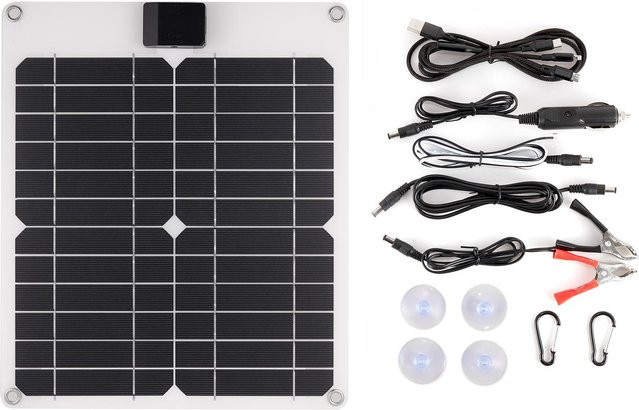 Aneng Solar Panel Auto Batterie Ladegerät mit USB und DC Ports, Tragbar und Wasserdicht, Weiß - Bild 1