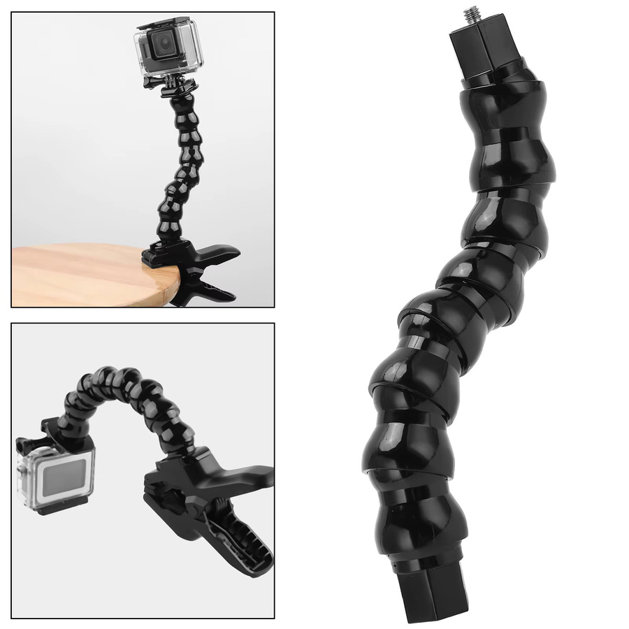 docooler FLW 264 Flexibles Einbeinstativ mit 8-teiliger Schwanenhals-Kamerahalterung und 1/4-Zoll-Gewinde in Schwarz - Bild 3