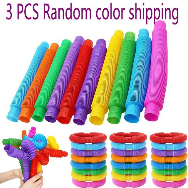 Fashnics Pop-Röhrchen Regenbogen Fidget Spielzeug Kunststoff Bunt - Bild 1