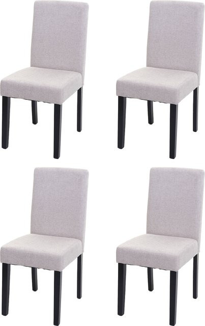 MCW 4er-Set Esszimmerstühle Littau aus Textil in Beige mit dunklen Beinen, B/T/H: 45 x 56 x 90 cm - Bild 1