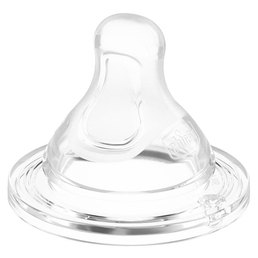 Chicco Perfect5 Trinksauger 2er Pack aus Silikon Gr. 1 in Transparent mit Anti-Colic-Ventil und breiter brustähnlicher Form - Bild 1
