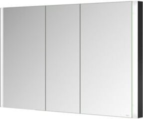 Keuco Spiegelschrank Somaris 3-türig in Schwarz Matt mit LED-Beleuchtung und Sensor-Schalter, Wandeinbau, Breite: 120 cm, Höhe: 71 cm, Tiefe: 11,5 cm - Bild 1