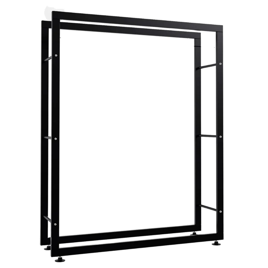 DELUKE Kaminholzregal aus Metall in Schwarz für den Innenbereich, B/T/H: 100 x 25 x 125 cm - Bild 2