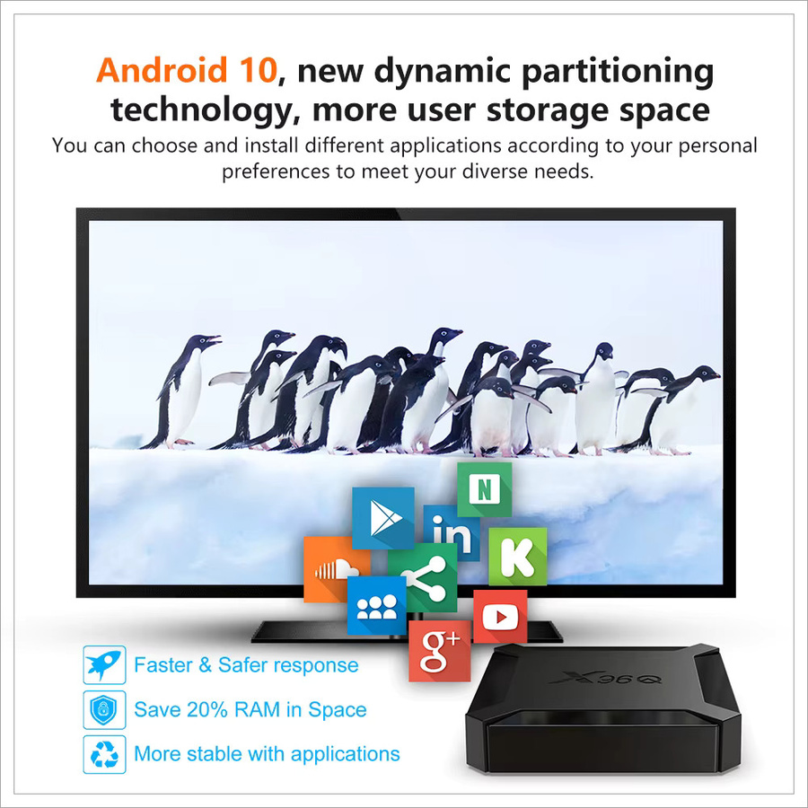 X96q Android 10 TV Box mit Allwinner H313 Quad Core, 2 GB RAM, 16 GB Speicher, 4K UHD, WiFi, Schwarz - Bild 2