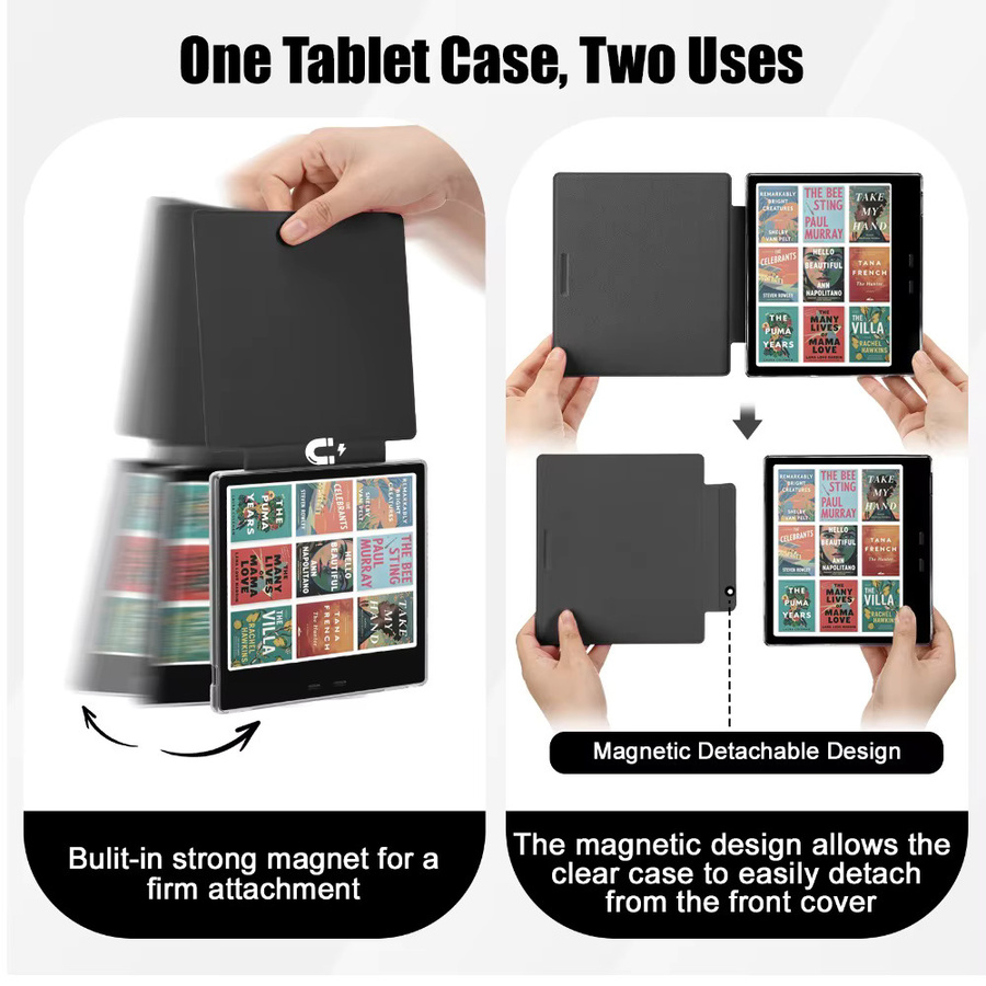 Onyx Boox Go 7 / Go Color 7 eBook Flip Book Cover mit Acrylrückseite in Schwarz - Bild 2