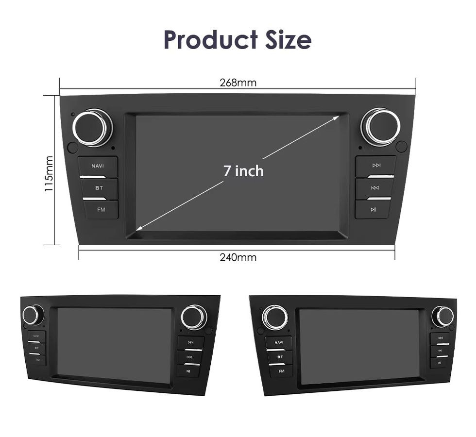 Hizpo Android 13 2Din Auto Multimedia System für BMW 3er E90 E91 E92 E93 mit 7 Zoll Display, GPS, CarPlay und 4G Unterstützung in Schwarz - Bild 5