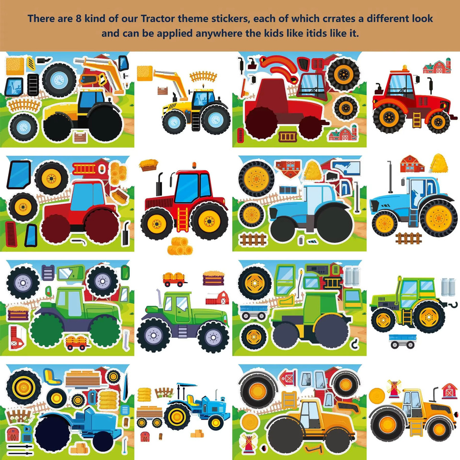 GOGOTU Bauernhof Traktor Machen ein Gesicht Puzzle Aufkleber, Bunt / Mehrfarbig - Bild 2