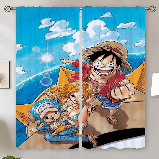One Piece Verdunkelungsvorhänge Set aus 2 Stück in Blau, 100% blickdicht mit Raffhaltern, Breite: 132 cm, Höhe: 213 cm - Bild 1