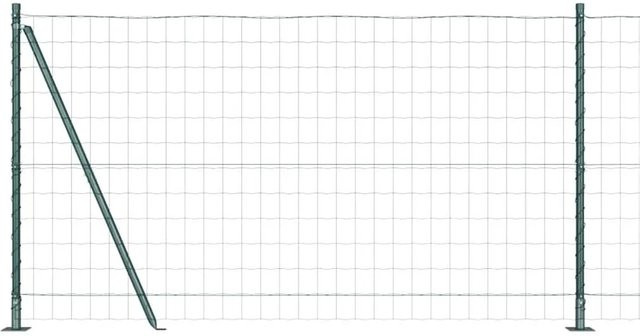 vidaXL Eurozaun mit Pfosten in Grün aus Stahl und PVC, Höhe: 120 cm, Länge: 1000 cm - Bild 1