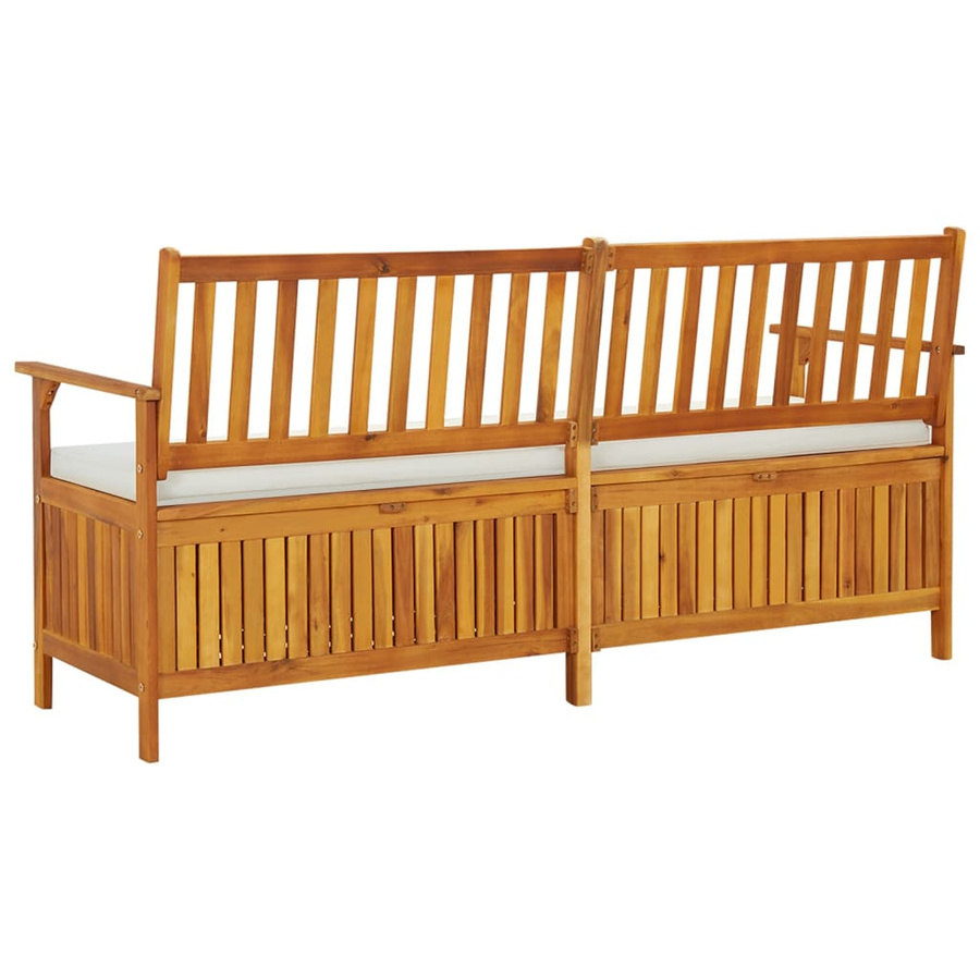 vidaXL Truhenbank aus massivem Akazienholz mit Kissen in Braun, Breite: 170 cm, Höhe: 84 cm, Tiefe: 63 cm - Bild 2