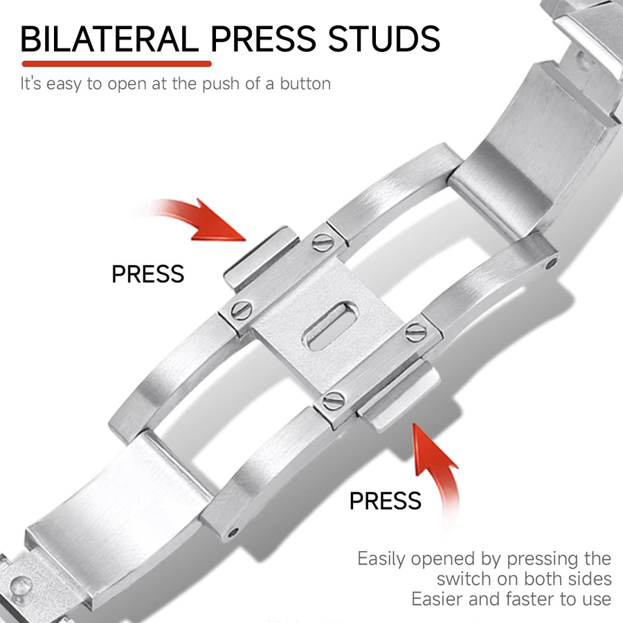 CHIICSMART Uhrenarmband Edelstahl, Silber, Unisex - Bild 3