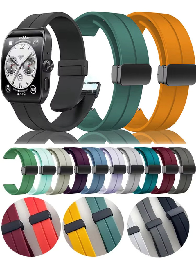 Uhrenarmband Silikon, 22 mm, Schwarz, Unisex - Bild 6