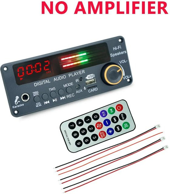 Meiteai-Car&Motor 200W Bluetooth 5.3 Verstärker MP3-Dekoder Platine mit TWS, USB, TF und UKW Radio in Schwarz für DIY Heimaudio und Auto (DC 12V) - Bild 1