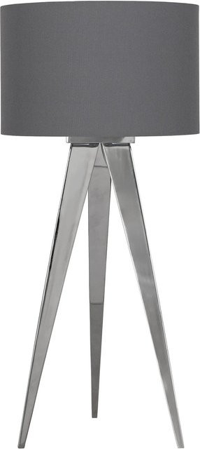 Näve Tripod Tischleuchte Grau Verchromt B/T: 28,0 x 28,0 cm, Höhe: 61,5 cm - Bild 1