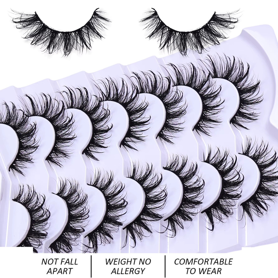 JIEFUXIN Wimpern-Set Wet-Style, 14-teilig, Glänzend, Unisex - Bild 5