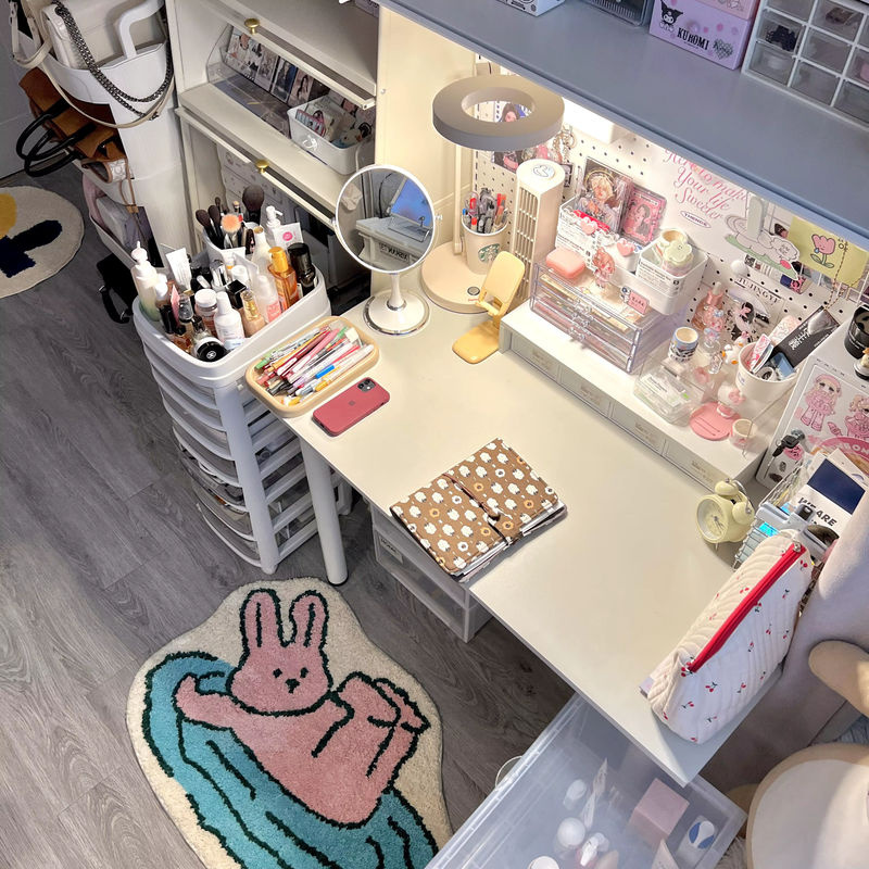 VIKAMA Bodenmatte mit niedlichem Kaninchen-Motiv in Multicolour für Wohnzimmer, Flur oder Schlafzimmer - Bild 4