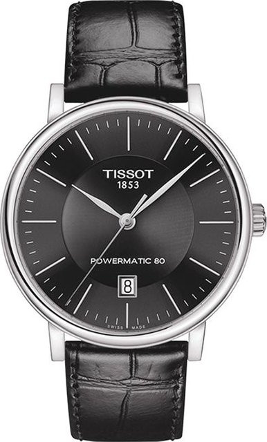 Tissot Armbanduhr Automatik, Edelstahlgehäuse, 40 mm, Lederarmband, Schwarz - Bild 1