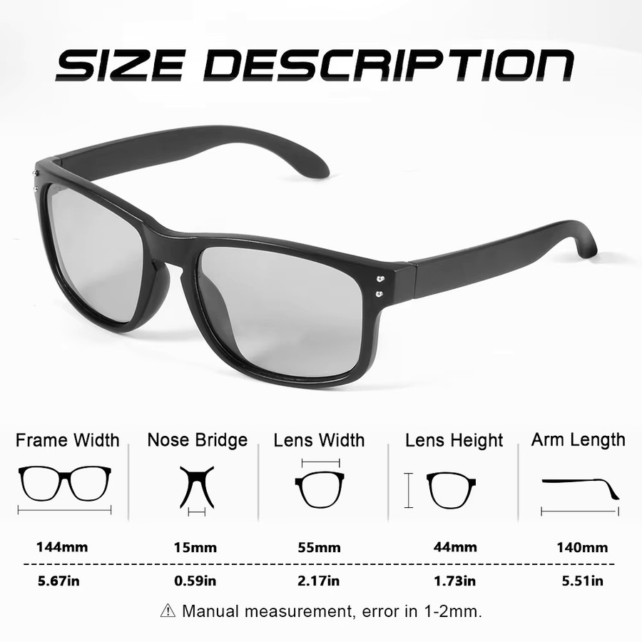 CRIXALIS Sonnenbrille, Vollrand, Square, Schwarz, Unisex, polarisiert, photochrom - Bild 3