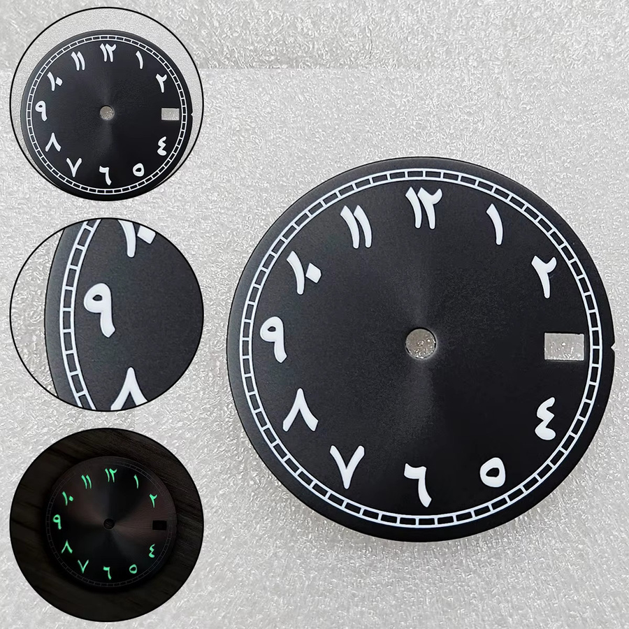 CHIICSMART Uhrenzubehör S-Zifferblatt, 28,5 mm, grün leuchtend, Schwarz - Bild 4