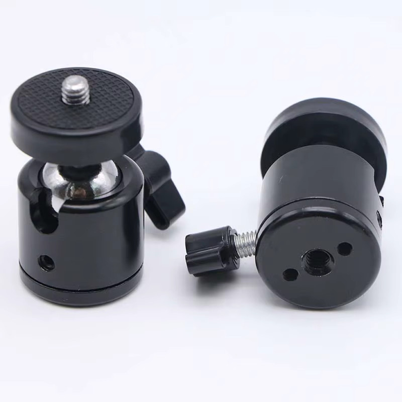 AILEHKUO Kamera Adapter Kugelkopf mit Schloss für DSLR und DV Kameras, 1/4 und 3/8 Zoll Schraubengewinde, Schwarz - Bild 2