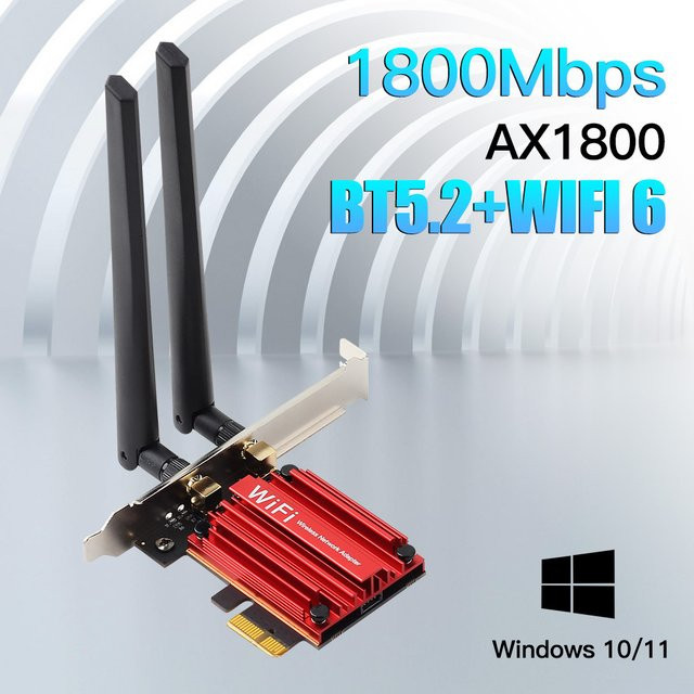 Fenvi AX1800 Wifi 6 PCIe Netzwerkkarte mit Bluetooth 5.2 Dual Band 2,4 GHz/5 GHz für Windows 10 - Bild 1