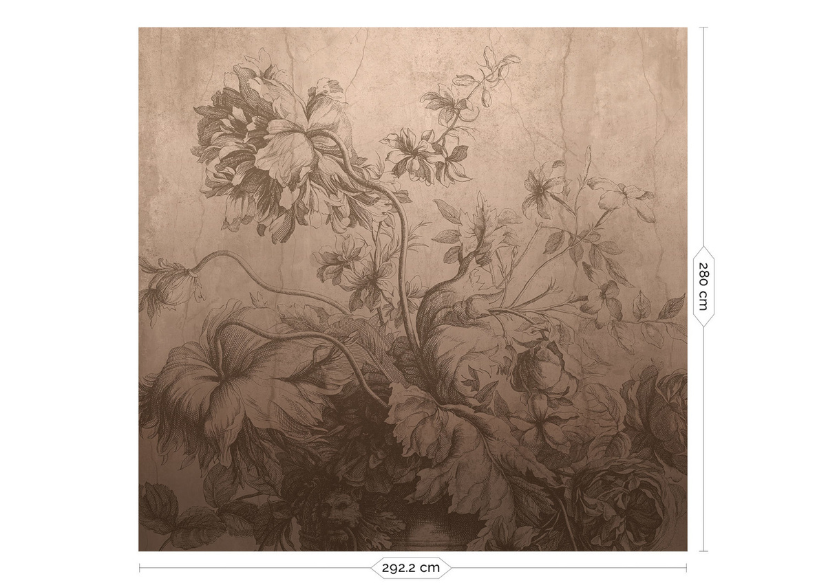 KEK Amsterdam Mural Gradient Flowers Uyterlinde Wandtattoo in Nude mit floralem Design in Beige und Gold - Bild 3