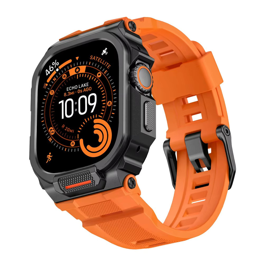 Uhrenarmband Silikon, Schwarz, für Apple Watch Ultra 49 mm - Bild 2