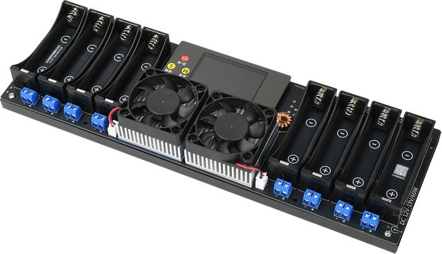 Aideepen 8-Kanal 18650 Lithium-Batterie Lade- und Entladetester mit 2,4-Zoll-Farbdisplay zur Kapazitäts- und Innenwiderstandsmessung, Schwarz - Bild 1