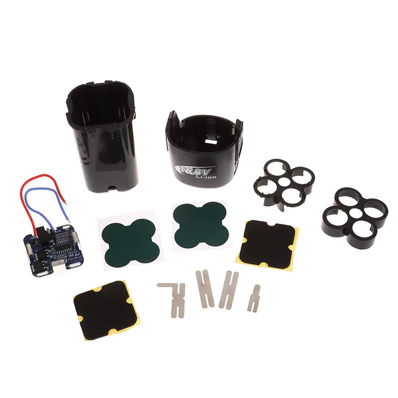 KOQZM 4S BMS 18650 Lithium-Batterie-Aufbewahrungsbox für Elektrowerkzeuge in Schwarz, 16,8V PCBA mit Halterung und Nickel-Kapazitätsaufkleber (ohne Batterie) - Bild 2