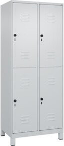 C+P Doppelstock-Spind Classic PLUS in Grau mit 2 Abteilen, Garderobenstange und Soft-Anschlag, B/T/H: 195 x 80 x 50 cm - Bild 1