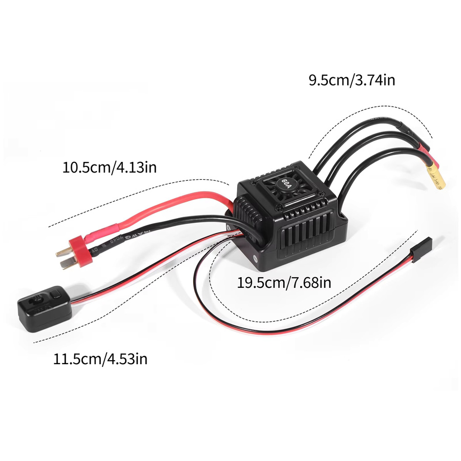 YSIDO WSDT-60 60A ESC Motor mit Karten-Combo, für 1/10 Wltoys WPL RC Crawler Monster Buggy Offroad Onroad Autos - Bild 3