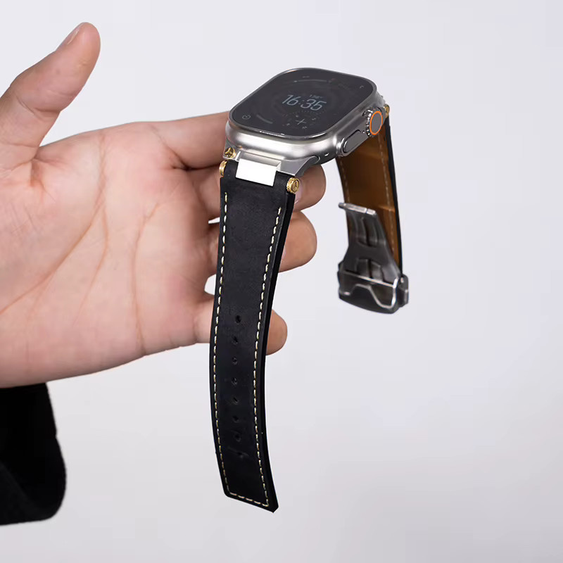 soul cool Uhrenarmband Leder, Edelstahl, Schwarz, Unisex - Bild 2