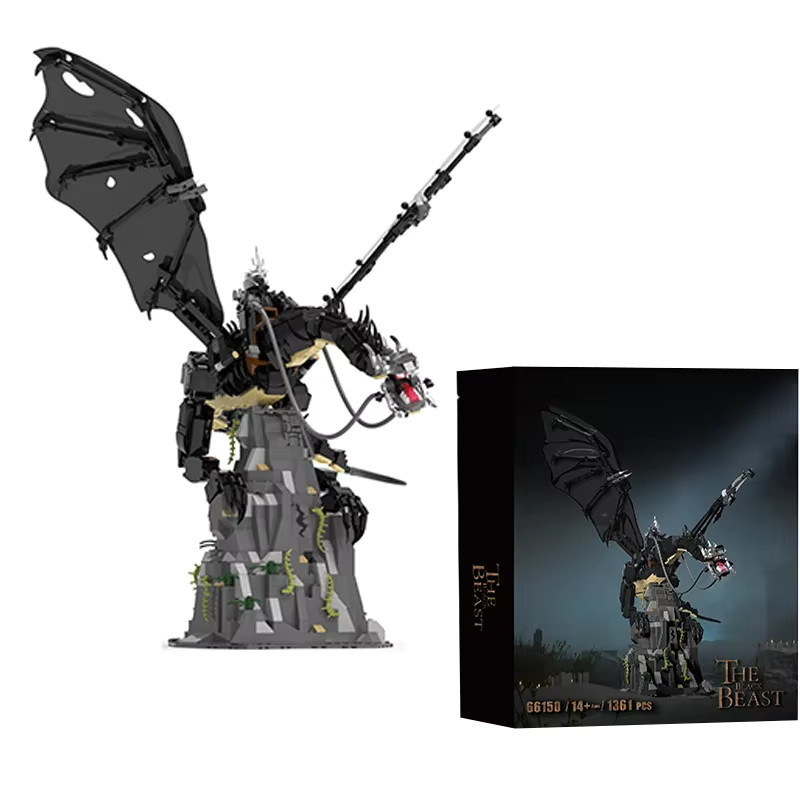 AMAZINGBLOKS Schwarzer Drache Baukasten mit 1361 Teilen als Fantasy Modell aus Kunststoff in Schwarz - Bild 3
