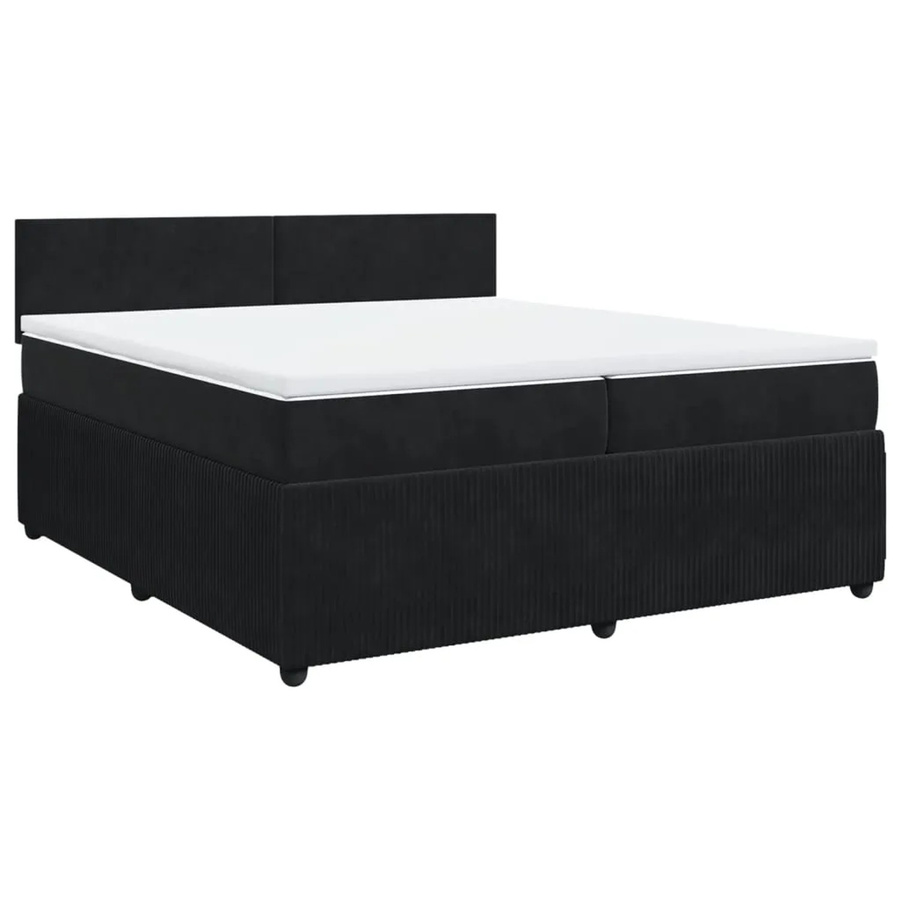 vidaXL Boxspringbett mit Matratze Schwarz Samt B/T/H: 200 x 200 x 100,5 cm - Bild 2
