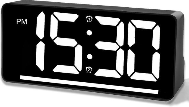 Niditon Digitaler Wecker mit großem Display, Temperaturanzeige und Nachtlicht in Schwarz - Bild 1