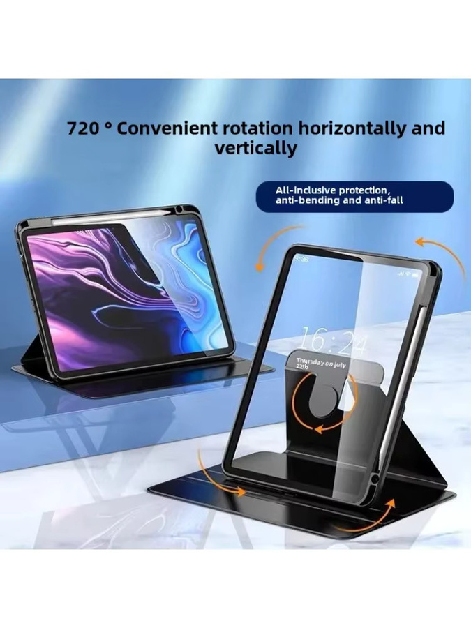 Apple Tablet-Abdeckung mit 360 Grad Rotation und Anti-Bend-Schutz für iPad Pro, Air und Mini in Schwarz und Grün - Bild 6