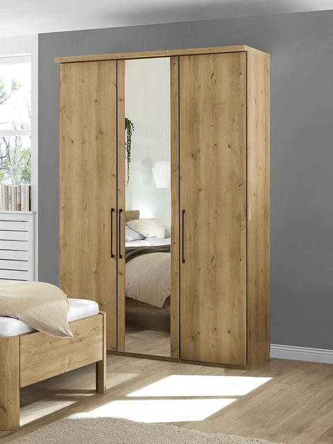 Kleiderschrank Rolf Weber in Braun mit Eiche Bianco Dekor, modernem Design und Spiegeltüren, B/T/H: 150 x 58 x 216 cm - Bild 1