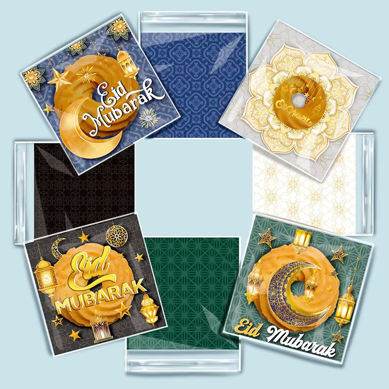 100 Stück Transparente Ramadan Plätzchen Taschen für Süßigkeiten und Backwaren, EID Mubarak Geschenkverpackung für Islamische Partys - Bild 2
