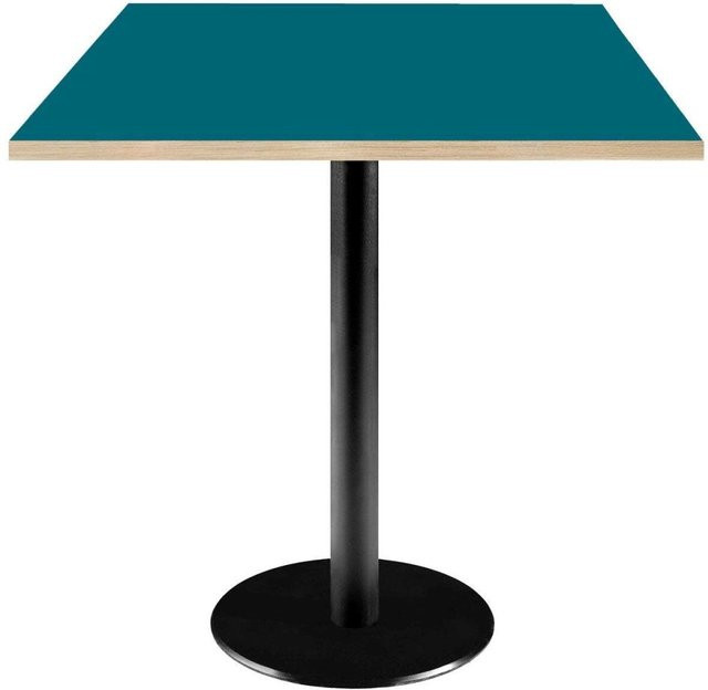 RestooTab Tisch Rome quadratisch mit blauer Platte und schwarzem Gestell, B/T/H: 70 x 70 x 75 cm - Bild 1